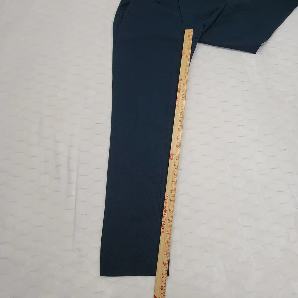 Banana Republic Aiden Chino Pants 30x30 Teal Green Micro Print Stretch Men's